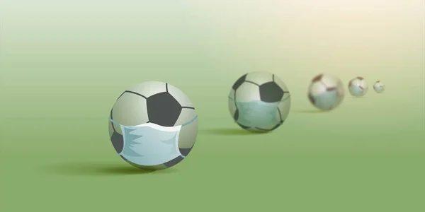Maskeli bir futbol topunun vektör çizimi