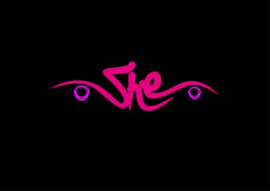 Metin yazıyor. Modern hat stili vektör çizimi.