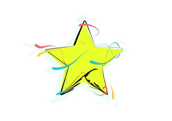 Vektör illüstrasyonunda Siyah arkaplan üzerindeki yıldız tam rengi