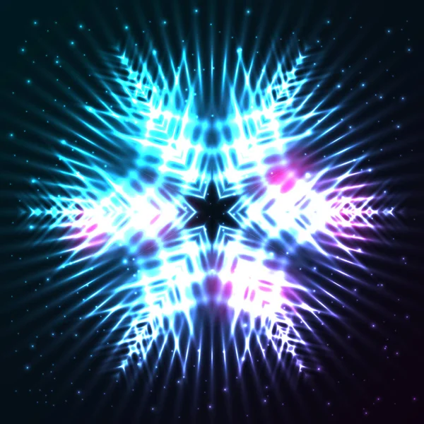 Brillante estrella abstracta copo de nieve — Vector de stock