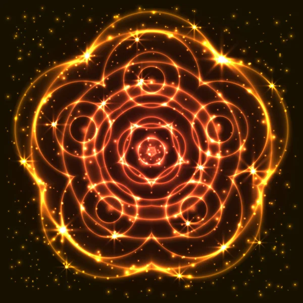 Mandala abstractă strălucitoare — Vector de stoc