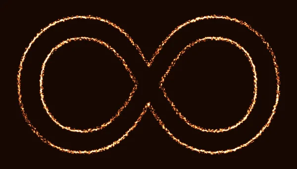 Signe lumineux de l'infini. Symbole d'éternité brillant — Image vectorielle