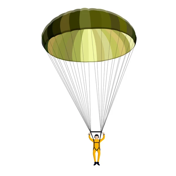 Parachutist Jump Parachute Vector Illustration — Stock Vector