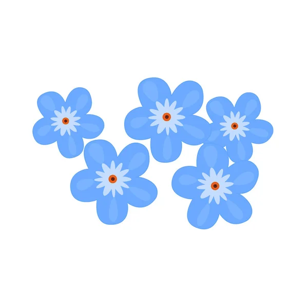 Çiçekler. Mavi çiçek buketi, vektör çizimi