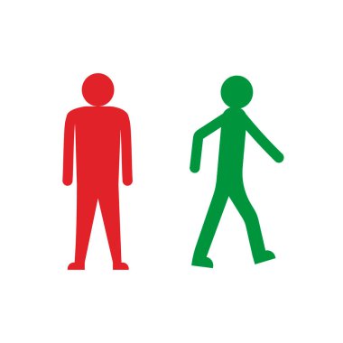 Kişi. Erkek insan silueti, vektör çizimi