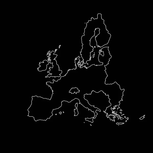 Karta Över Europa Europeiska Unionen Vektorillustration — Stock vektor