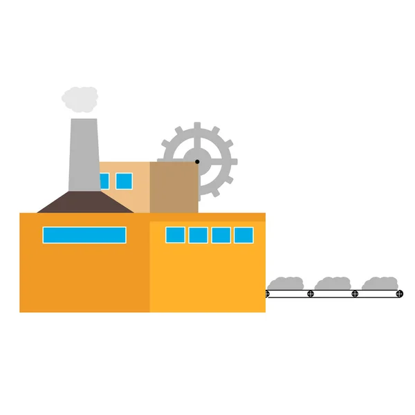 Промышленный Завод Завод Транспортировка Конвейеру Векторная Иллюстрация — стоковый вектор