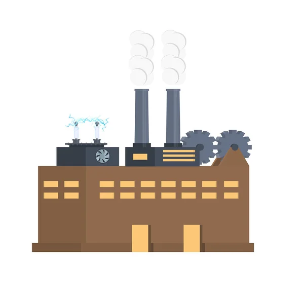 Central Eléctrica Planta Industrial Ilustración Vectorial — Vector de stock