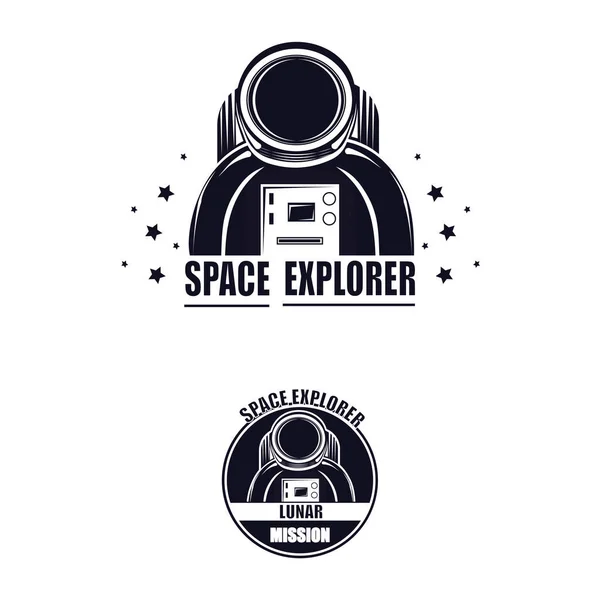 Logo Astronaute Spaceman Explore Espace Illustration Vectorielle — Image vectorielle