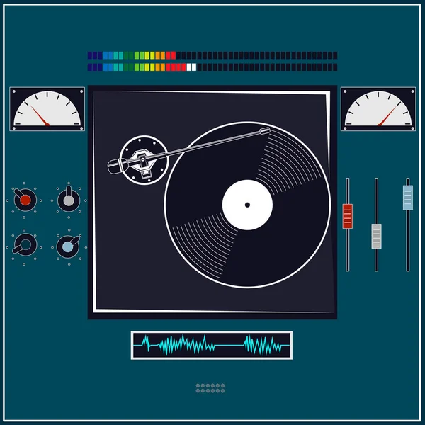 Dj控制台音乐控制面板 矢量说明 — 图库矢量图片