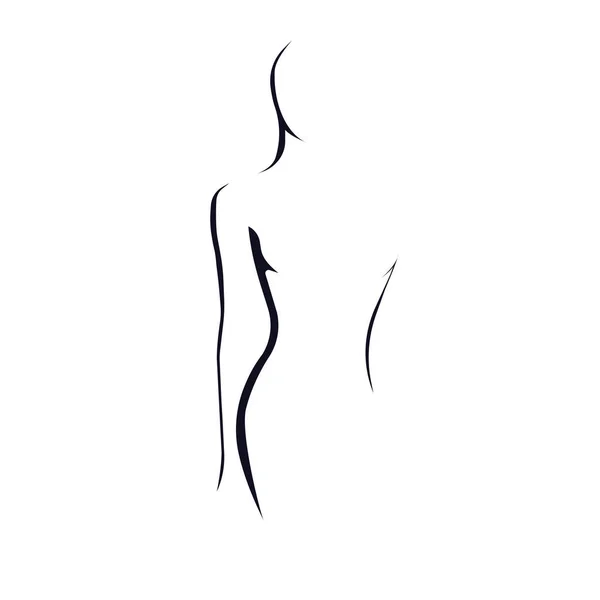 Figure Féminine Silhouette Femme Illustration Vectorielle — Image vectorielle
