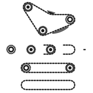 Zincir. Zincirin elementleri. Vektör illüstrasyonu