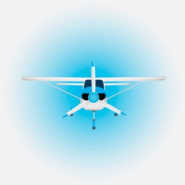 Uçak. Pervaneli bir uçak. Vektör illüstrasyonu