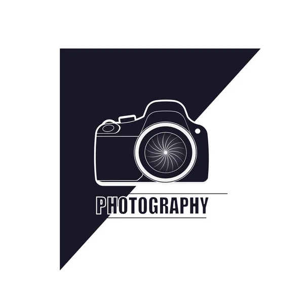 Telecamera Con Logo Treppiede Fotocamera Illustrazione Vettoriale — Vettoriale Stock