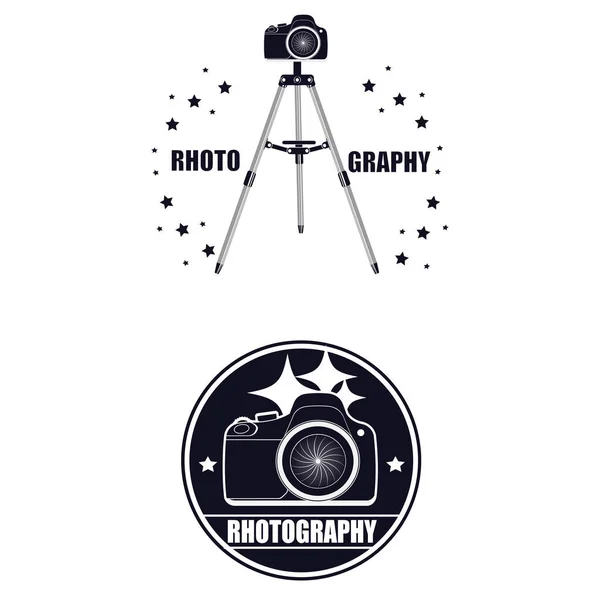 Логотип Камеры Штативе Фотоаппарат Векторная Иллюстрация — стоковый вектор