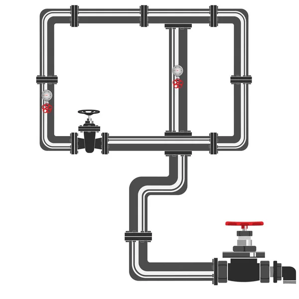 Pipeline Elemente Der Wasserversorgung Vektor — Stockvektor
