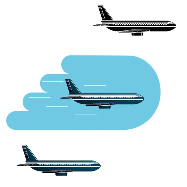 Flygplan Ett Passagerarflygplan Flygbolag Vektor Illustration — Stock vektor