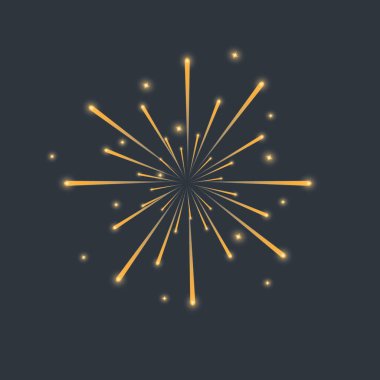 Havai fişekler. Tatil ışıkları. Piroteknik, vektör illüstrasyonu