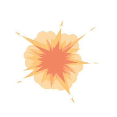 Patlama oldu. Patlamanın etkisi. Vektör illüstrasyonu