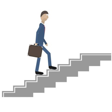 Merdivenlerden çıkın. İş adamı, vektör illüstrasyonu