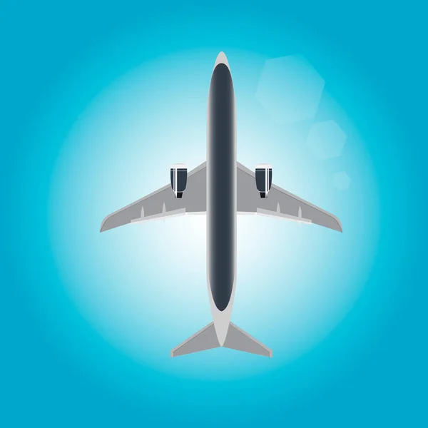 Avião Avião Passageiros Céu Ilustração Vetorial —  Vetores de Stock