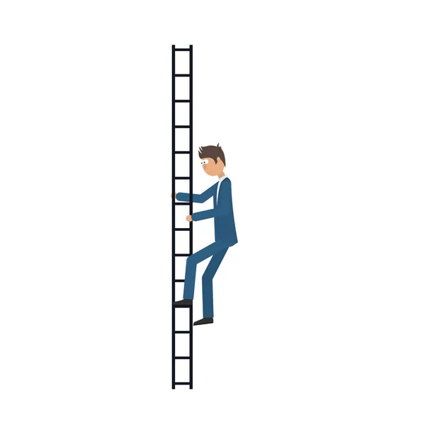 Climb Stairs Businessman Vector Illustration — Stock Vector