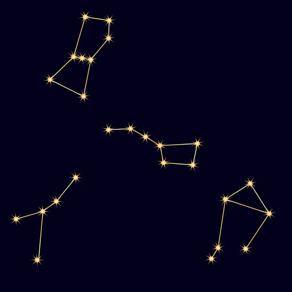 Constellations Les Étoiles Dans Ciel Illustration Vectorielle — Image vectorielle