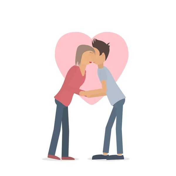 Lovers Kiss Kiss Vector Illustration — Stock Vector