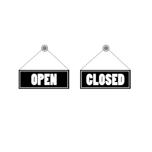 Sign Open Closed Signboard Vector Illustration — Stock Vector