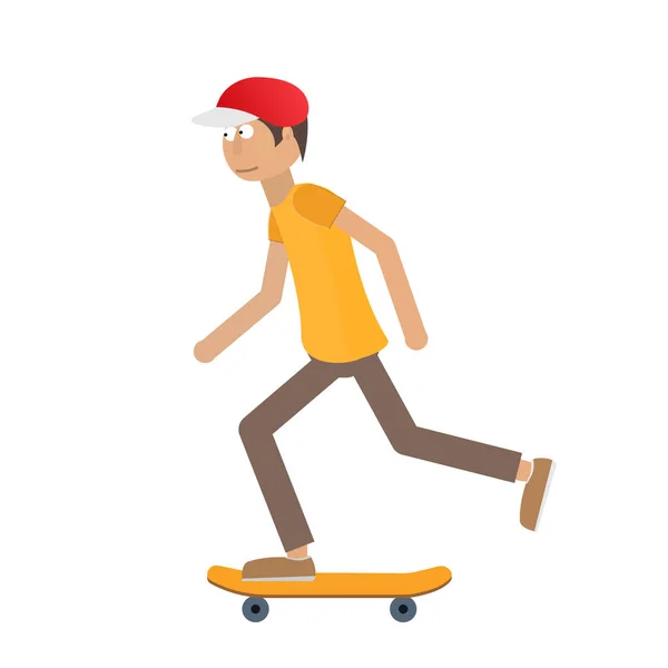 Skater Skateboarding Isolierte Vektor Illustration — Stockvektor