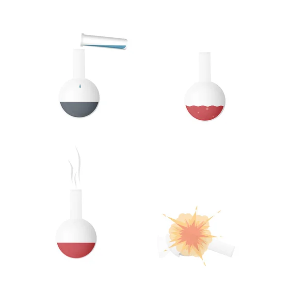 Reacción Química Experimentos Con Reactivos Ilustración Vectorial — Archivo Imágenes Vectoriales