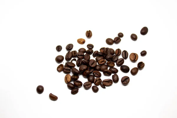 Kaffeebohnen Isoliert Über Weißem Hintergrund — Stockfoto