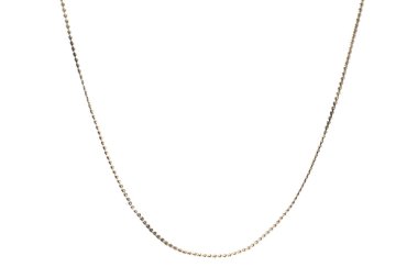 Beyaz zemin üzerinde ince gümüş zincir izole