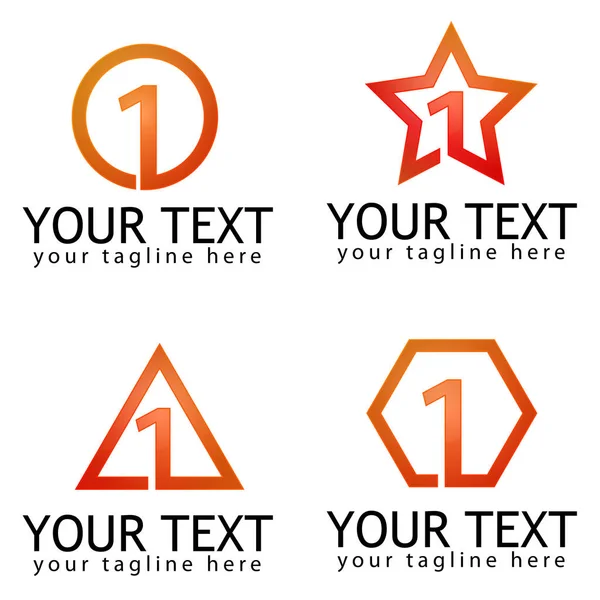 Bir numaralı logo simgesi tasarım şablonu elementleri