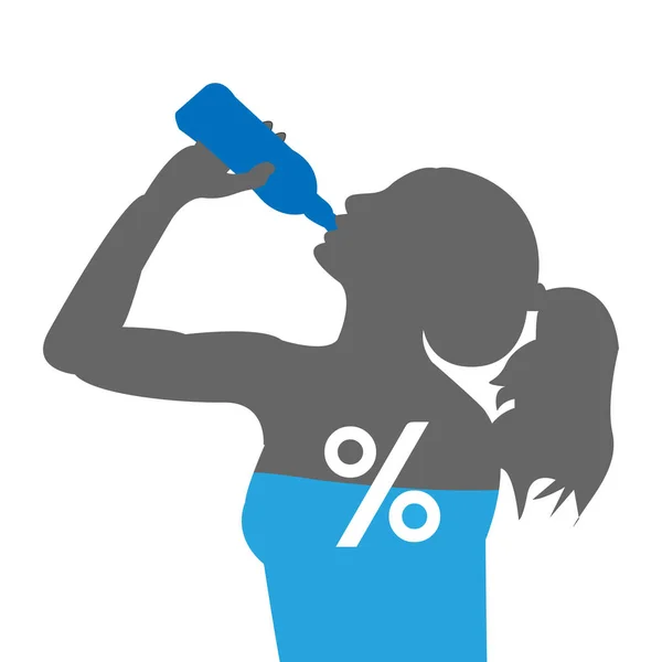 Porcentaje de agua en el cuerpo — Vector de stock