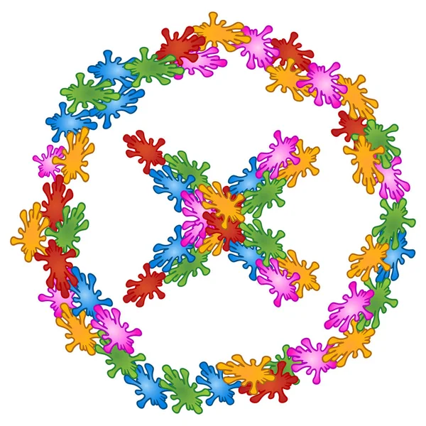 Muster Kreuz aus Blumen — Stockvektor