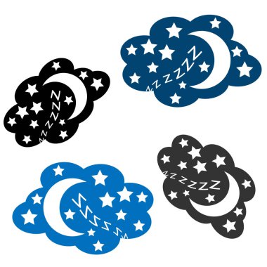 yıldız, bulutlar ve hilal ay