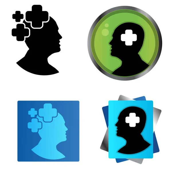 Human Mind Vector Illustration Head Icon — Stock Vector
