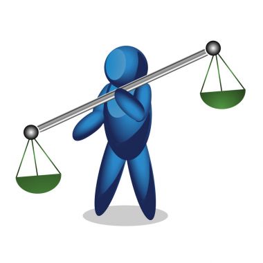 Adalet ölçekler. İnsanlar simgesi. illüstrasyon Vektör formatında