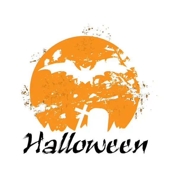 Жуткий Хэллоуин. иллюстрация логотипа в векторном формате — стоковый вектор