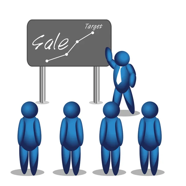 De moderne zakenwereld leraren geven een lezing of presentatie. verkoop strategie. illustratie in vector-formaat — Stockvector