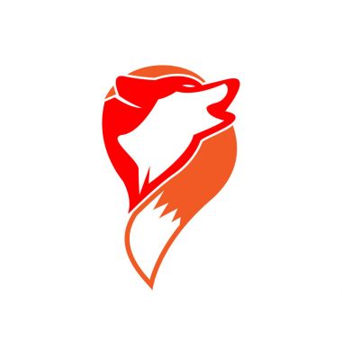 Wolf logo - baş ve kuyruk bir kurt. Vector Illustrator