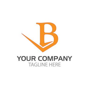 B harfi onay işareti. illüstrasyon Vektör formatında