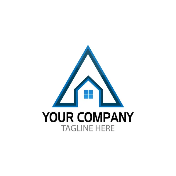 Logotipo Inicial Com Ícone Casa Símbolo Abstrato Forma Triângulo — Vetor de Stock
