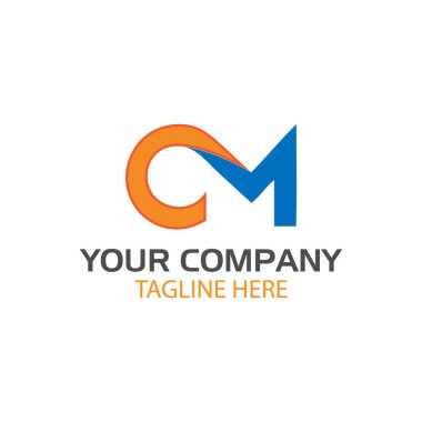 C harfi ve M bağlı şirket mektup logosu