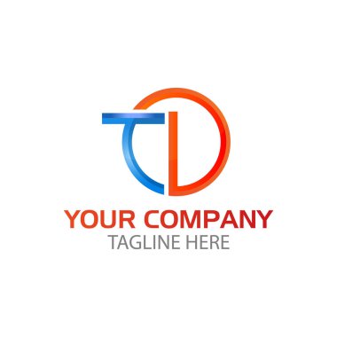 yuvarlak bağlantılı ilk harfini td, logo mavi turuncu