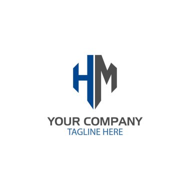 Yaratıcı harfi H ve M Logo Tasarım