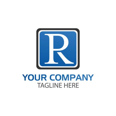 Yaratıcı harf P ve R Logo tasarımı