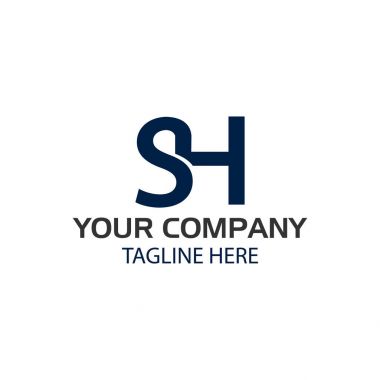 Yaratıcı Harf S ve H Logo tasarımı