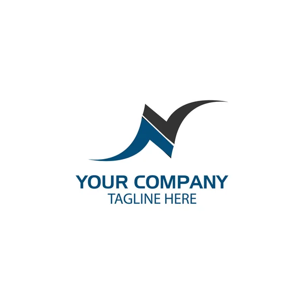 Carta Inicial Logotipo Azul Cinza — Vetor de Stock